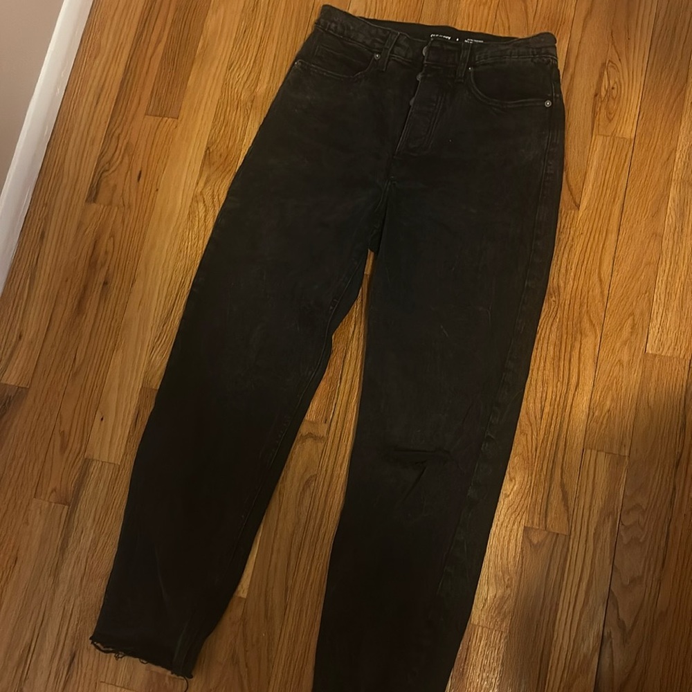 Extra High Rise Ski Hi Straight Black Jeans